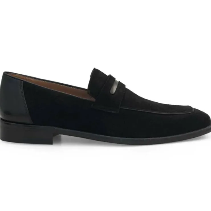 Fashion Mezlan Suede Penny Loafer (21470) Black