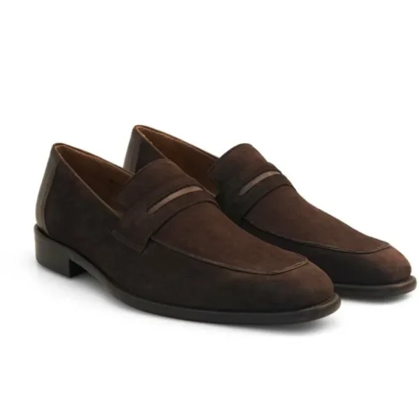 Store Mezlan Suede Penny Loafer (21470) Brown