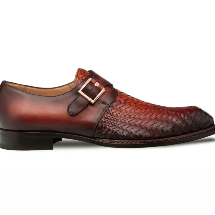 Outlet Mezlan Temi Woven Monk Strap Cognac / Rust (21069)