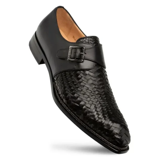 Discount Mezlan Temi Woven Monk Strap (21069) Black