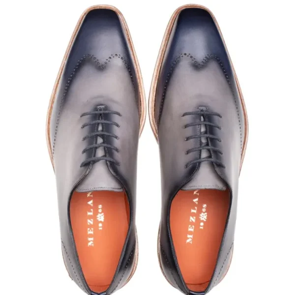 Cheap Mezlan Two-Tone Rubber Lite Oxford Navy/Grey (R20664)