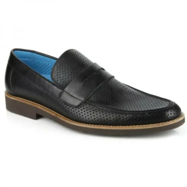 Cheap Michael Toschi Cabo Summer Perforated Loafers Black