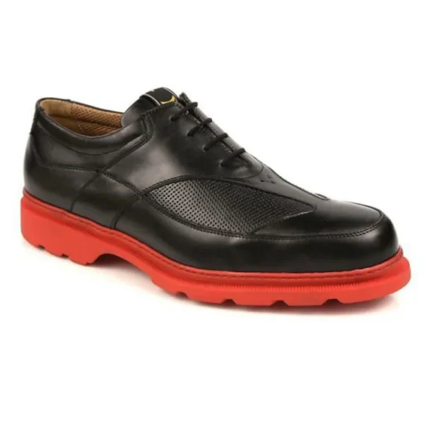 Best Michael Toschi G3 Golf Shoes Black/Red Sole Black/Black