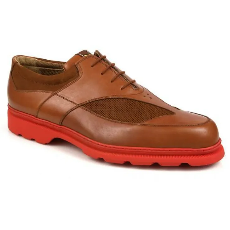 Fashion Michael Toschi G3 Golf Shoes /Red Sole Tobacco