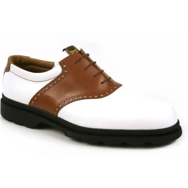 Hot Michael Toschi G1 Saddle Golf Shoes Cigar/White