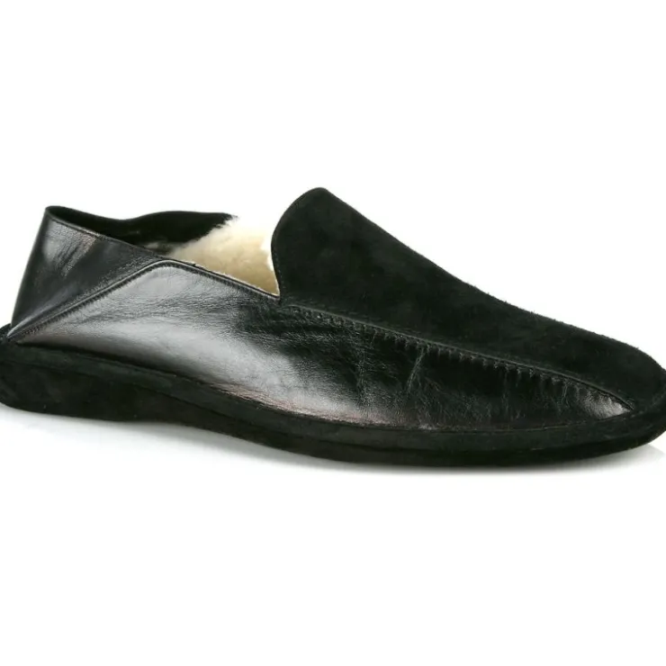 Sale Michael Toschi Grotto Shearling Slippers Black