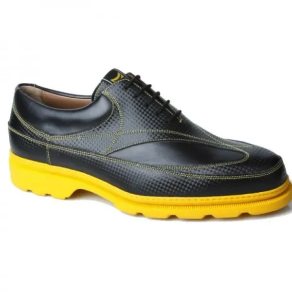 Shop Michael Toschi GX Golf Shoes Black / Yellow Sole Black/Yellow