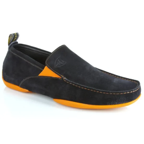 Cheap Michael Toschi Onda SE Suede Driving Shoes / Orange Sole Navy