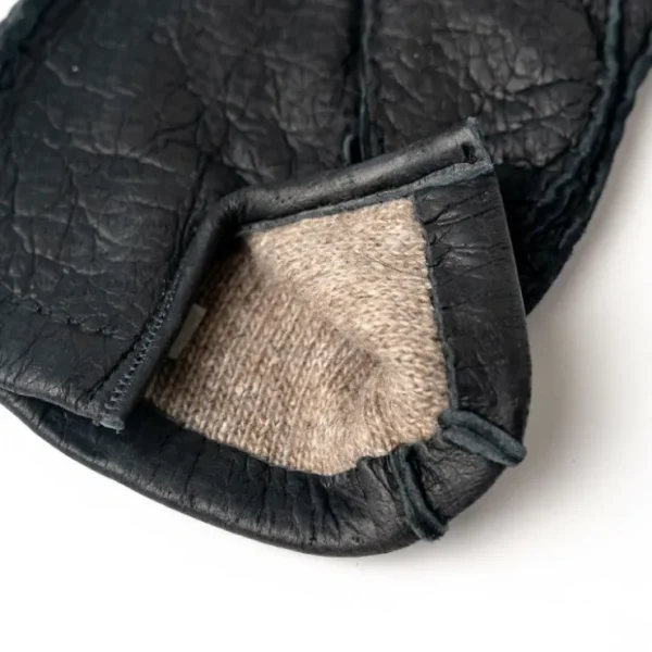 Outlet Moreschi Vail Genuine Peccary / Cashmere Gloves Black