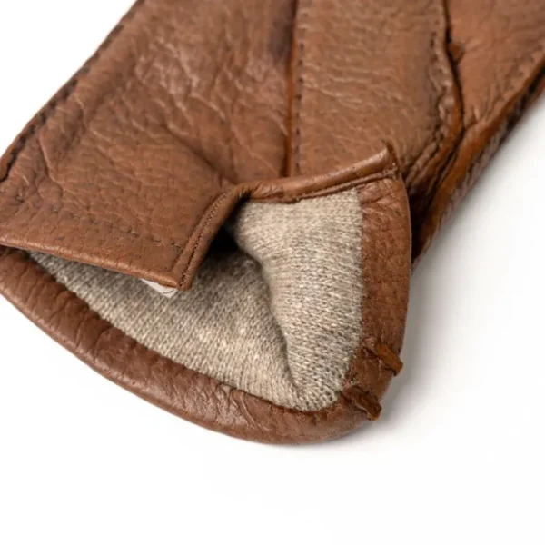 Sale Moreschi Vail Genuine Peccary / Cashmere Gloves Tan