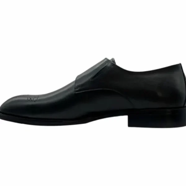 Best Paolo Shoes Adriano Monk Strap Brogue Shoes Black