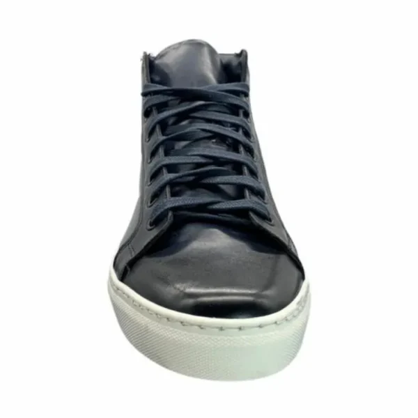 Shop Paolo Shoes Alberto Leather High Top Dress Sneakers Blue