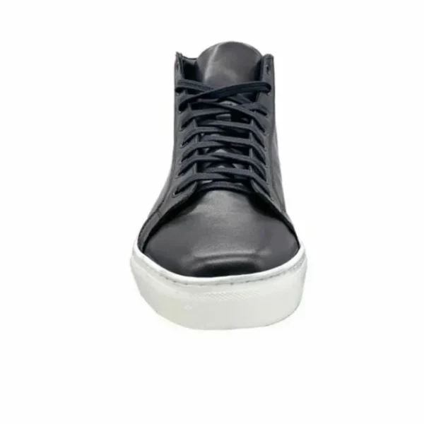 Store Paolo Shoes Alberto Leather High Top Dress Sneakers Black