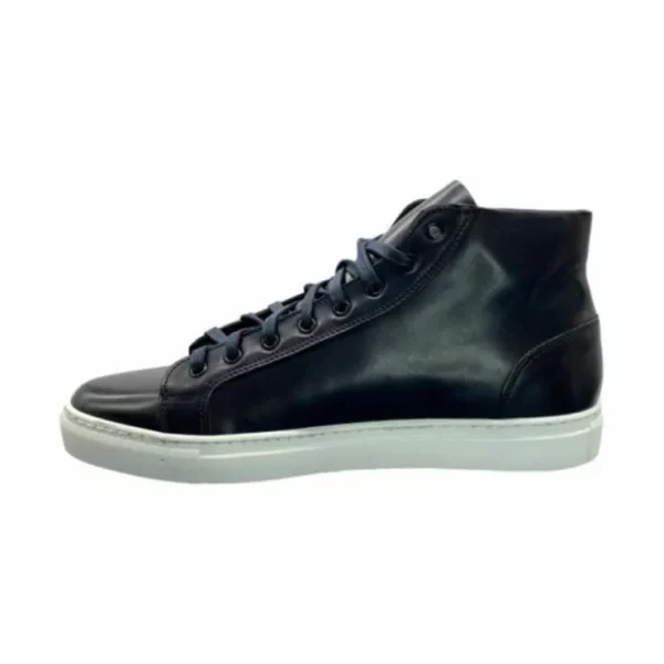 Shop Paolo Shoes Alberto Leather High Top Dress Sneakers Blue