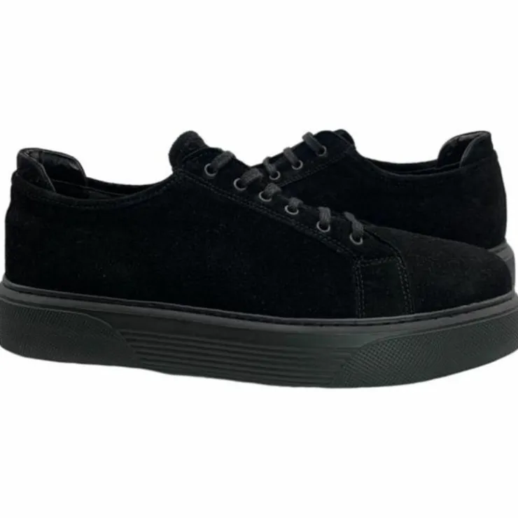 Cheap Paolo Shoes Anatoly Low Top Suede Sneaker Black