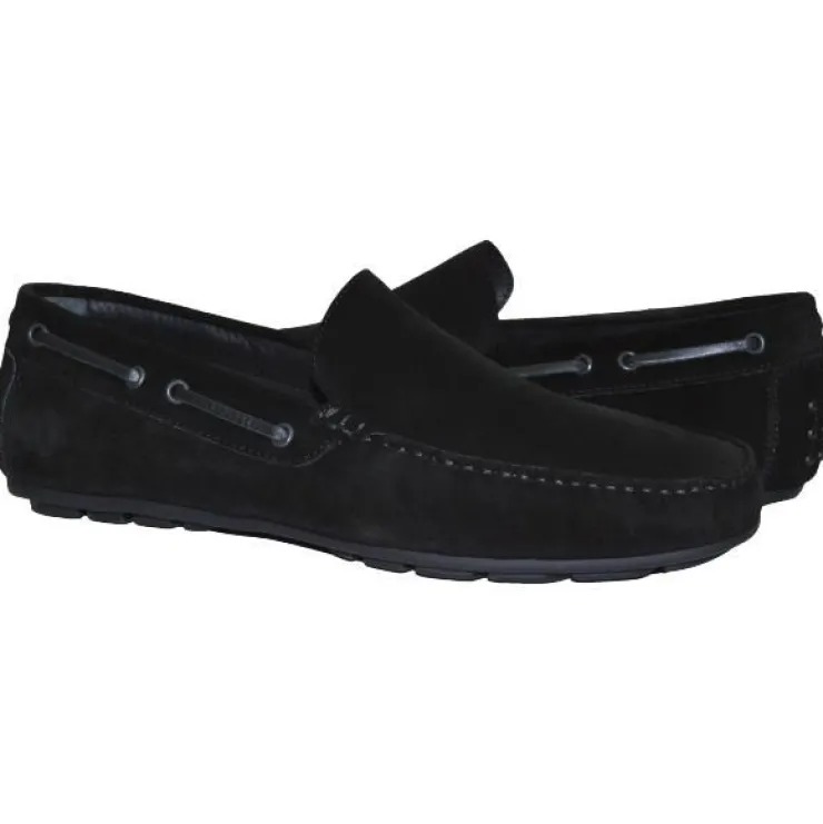 Hot Paolo Shoes Carlito Suede Driving Shoes Black