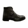 New Paolo Shoes Ernesto Leather Motorcycle Boots Brown