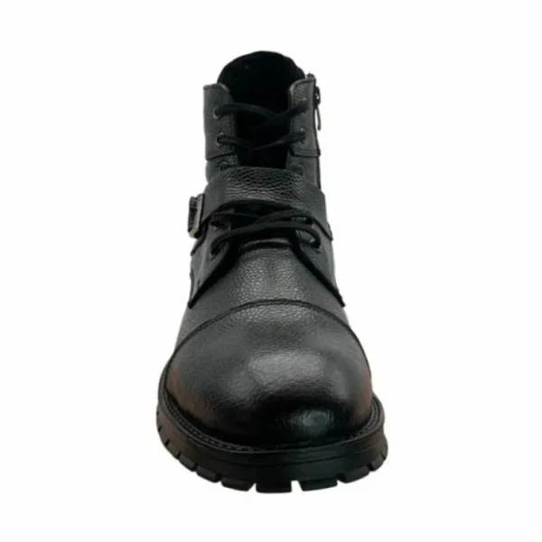 Shop Paolo Shoes Ernesto Leather Motorcycle Boots Black