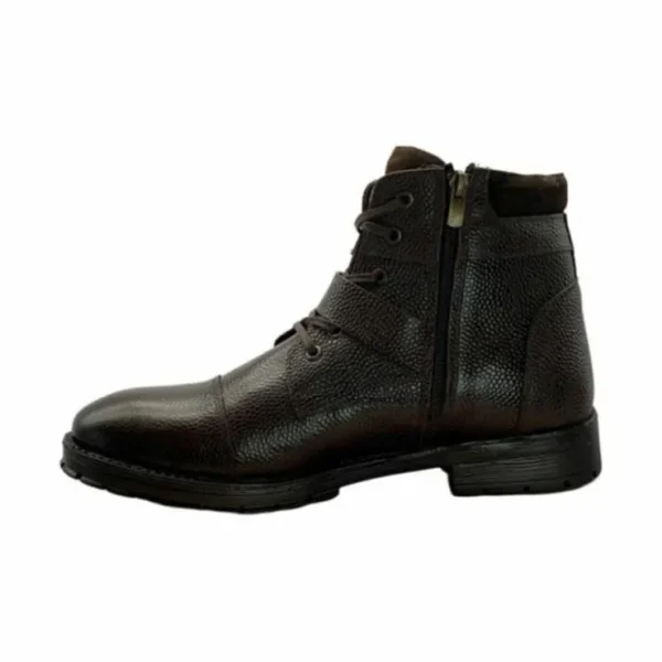 New Paolo Shoes Ernesto Leather Motorcycle Boots Brown