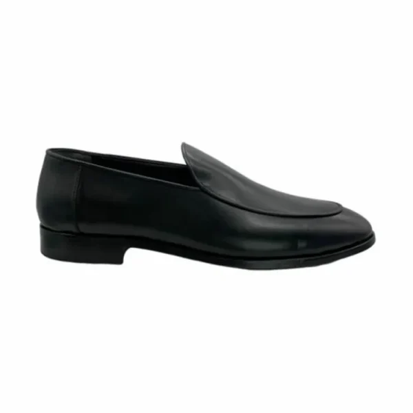 Cheap Paolo Shoes Franco Slip-on Leather Loafers Black