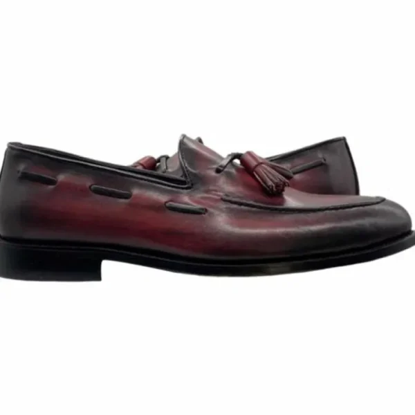 Cheap Paolo Shoes Giovanni Tassel Loafers Burgundy