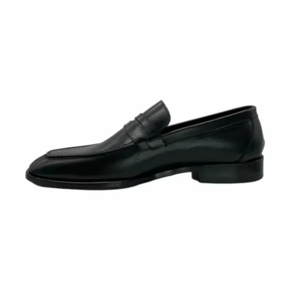 Clearance Paolo Shoes Leo Leather Penny Loafers Black