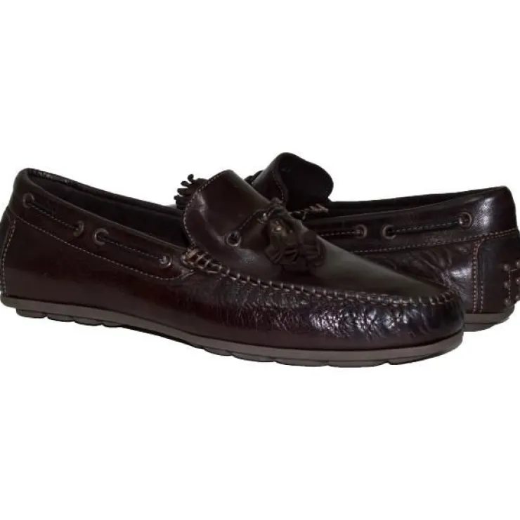 Best Sale Paolo Shoes Sean Nappa Tasseled Driving Shoes Dark Brown