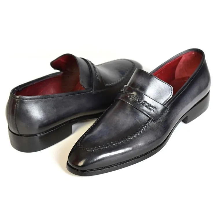 Best Paul Parkman Apron Toe Strap Loafers Gray / Black