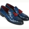 Best Paul Parkman Big Braided Tassel Loafers Blue