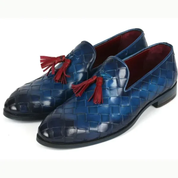 Best Paul Parkman Big Braided Tassel Loafers Blue