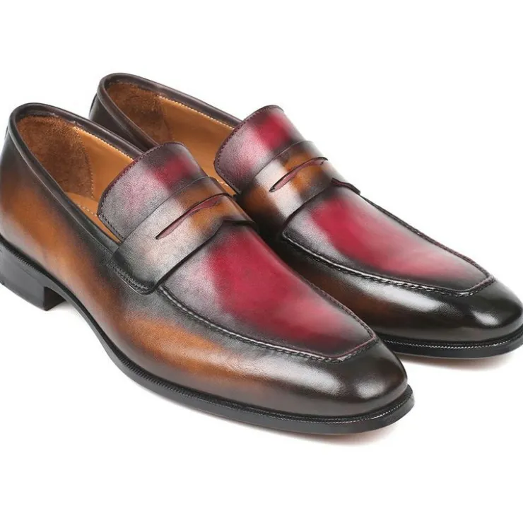 Online Paul Parkman Calfskin Loafers Brown & Bordeaux Brown/Bordeaux