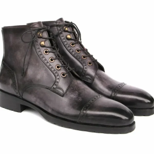 Store Paul Parkman Cap Toe Boots Gray / Black