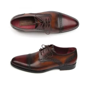 Shop Paul Parkman Cap Toe Brogues Bordeaux / Tobacco Bordeaux/Tobacco