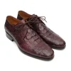 Best Paul Parkman Crocodile Embossed Derby Shoes Bordeaux