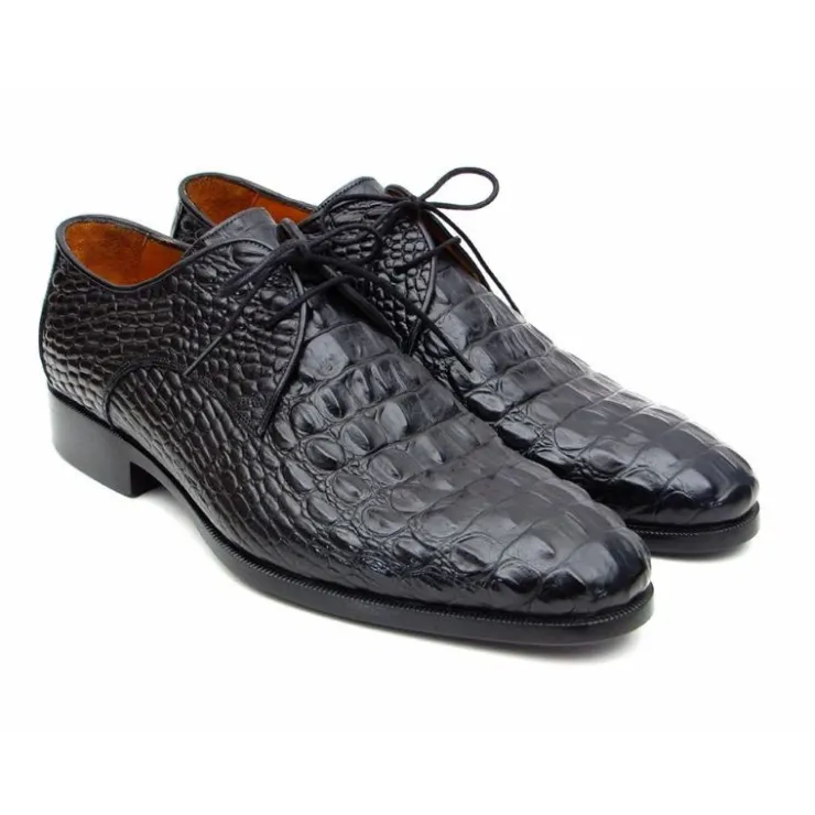 Store Paul Parkman Crocodile Embossed Shoes Black