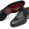 Store Paul Parkman Crocodile Embossed Shoes Black