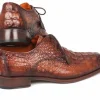 Best Sale Paul Parkman Crocodile Embossed Shoes Brown