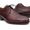 Store Paul Parkman Crocodile Embossed Double Monk Strap Shoes Bordeaux