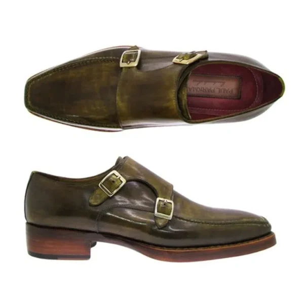 paul_parkman_double_monk__0-1.webp Online Paul Parkman Double Monk Strap Shoes Green