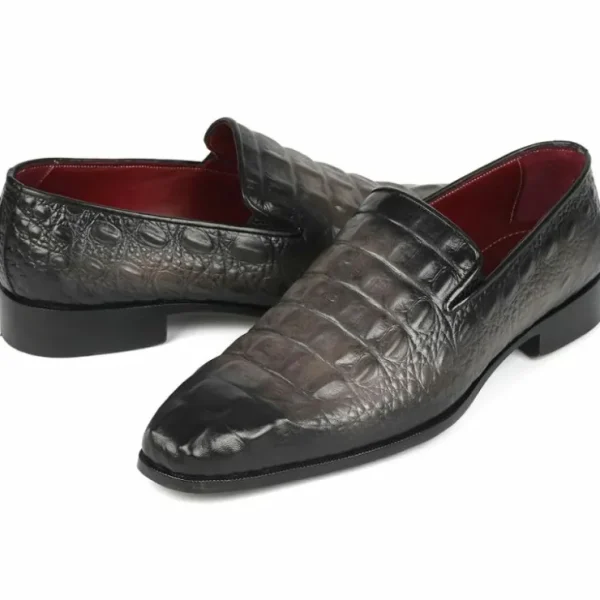 paul_parkman_embossed_cro_2-1.webp Best Sale Paul Parkman Embossed Croco Calfskin Loafers Gray