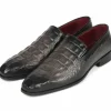Best Sale Paul Parkman Embossed Croco Calfskin Loafers Gray