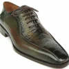 Online Paul Parkman Genuine Ostrich Leg Bicycle Toe Oxfords Green