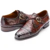 Hot Paul Parkman Genuine Ostrich Monkstrap Brown