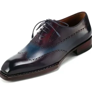 Discount Paul Parkman Goodyear Welted Wingtip Oxfords Bordeaux & Blue