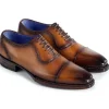 Clearance Paul Parkman Goodyear Welted Cap Toe Oxfords Burnished Camel BurnishedCamel