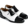 Best Sale Paul Parkman Goodyear Welted Cap Toe Oxfords Black & White Black&White