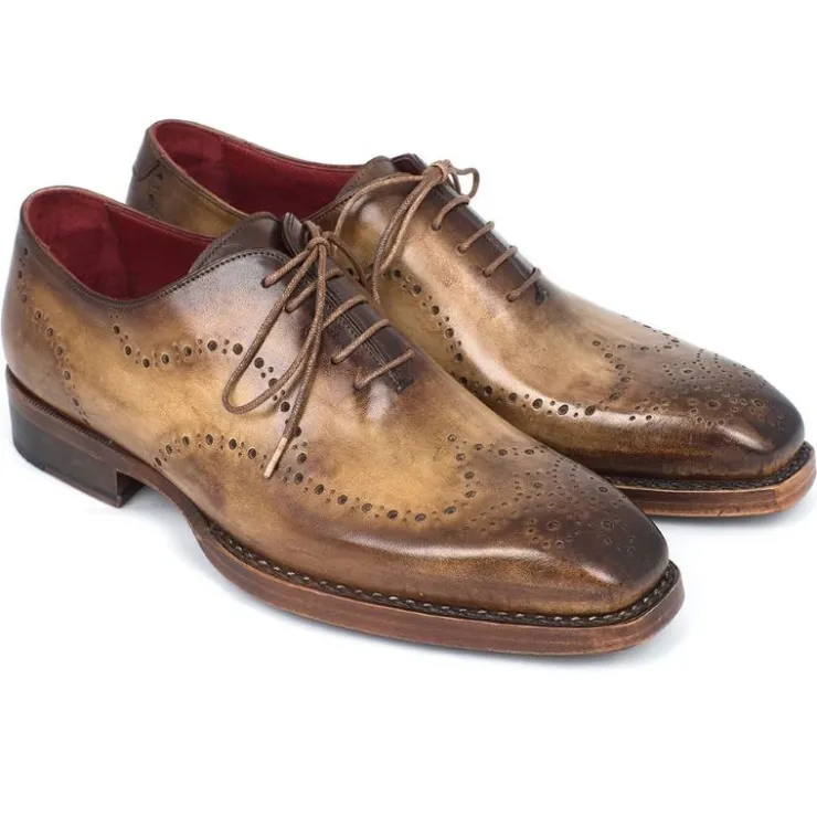 Discount Paul Parkman Goodyear Welted Wingtip Oxfords Antique Tan