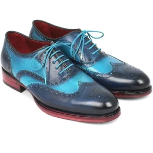 Cheap Paul Parkman Goodyear Welted Wingtip Oxfords Turquoise / Blue