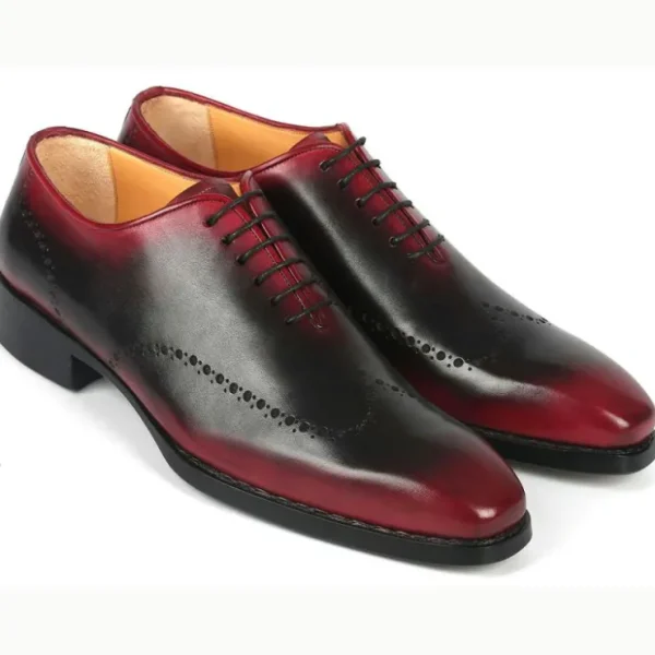 Cheap Paul Parkman Goodyear Welt Oxford Shoes Red / Black