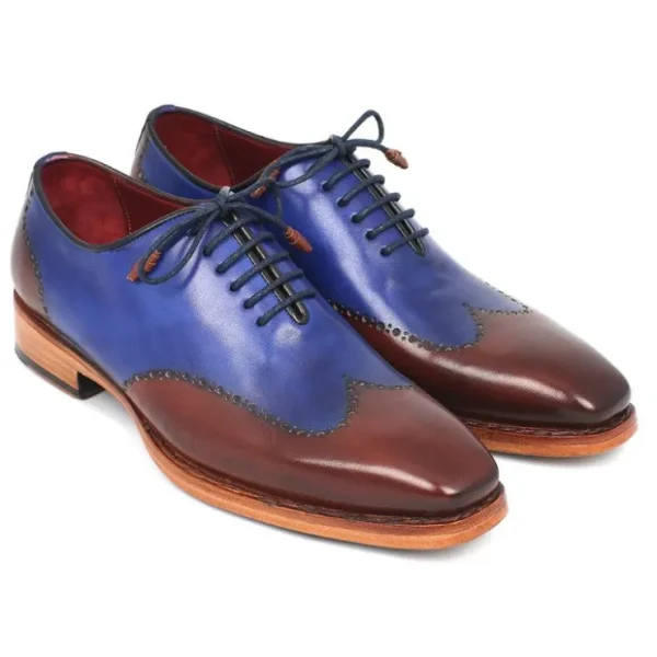 Cheap Paul Parkman Goodyear Welted Wingtip Shoes Blue / Brown